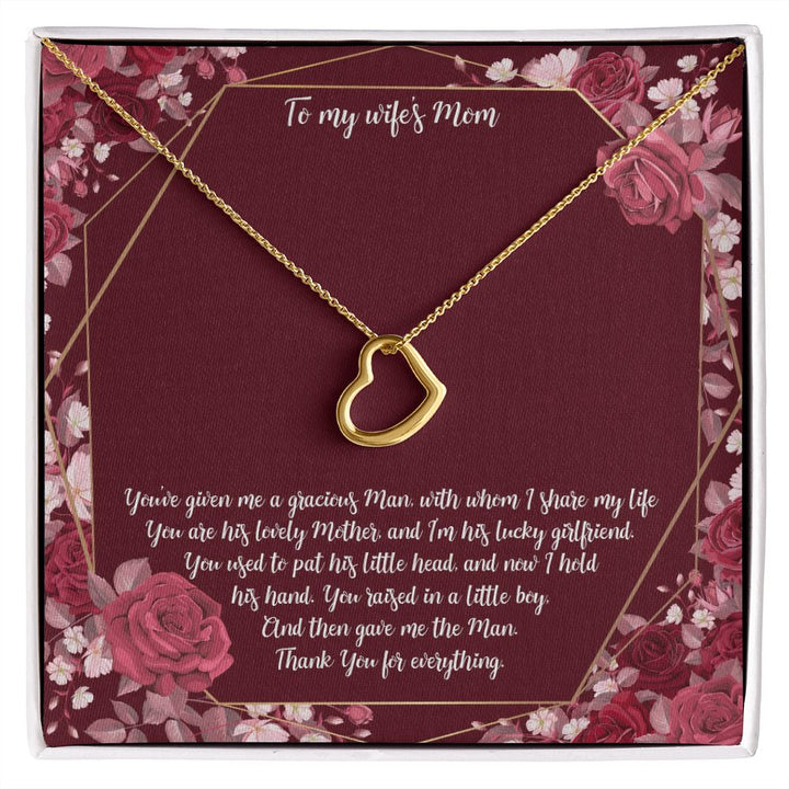 To My Mother-in-Law | Thank you for everything - Delicate Heart Necklace