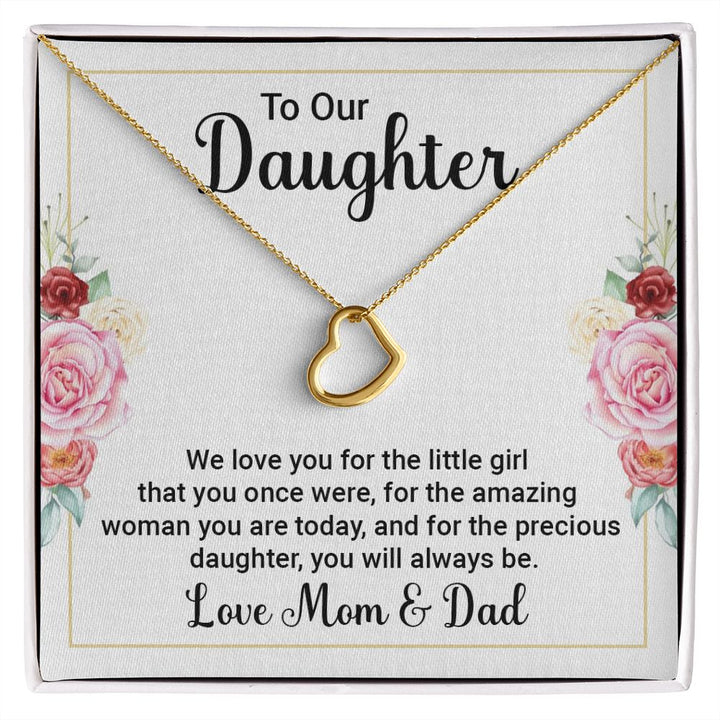 To Our Daughter | We Love You - Delicate Heart Necklace