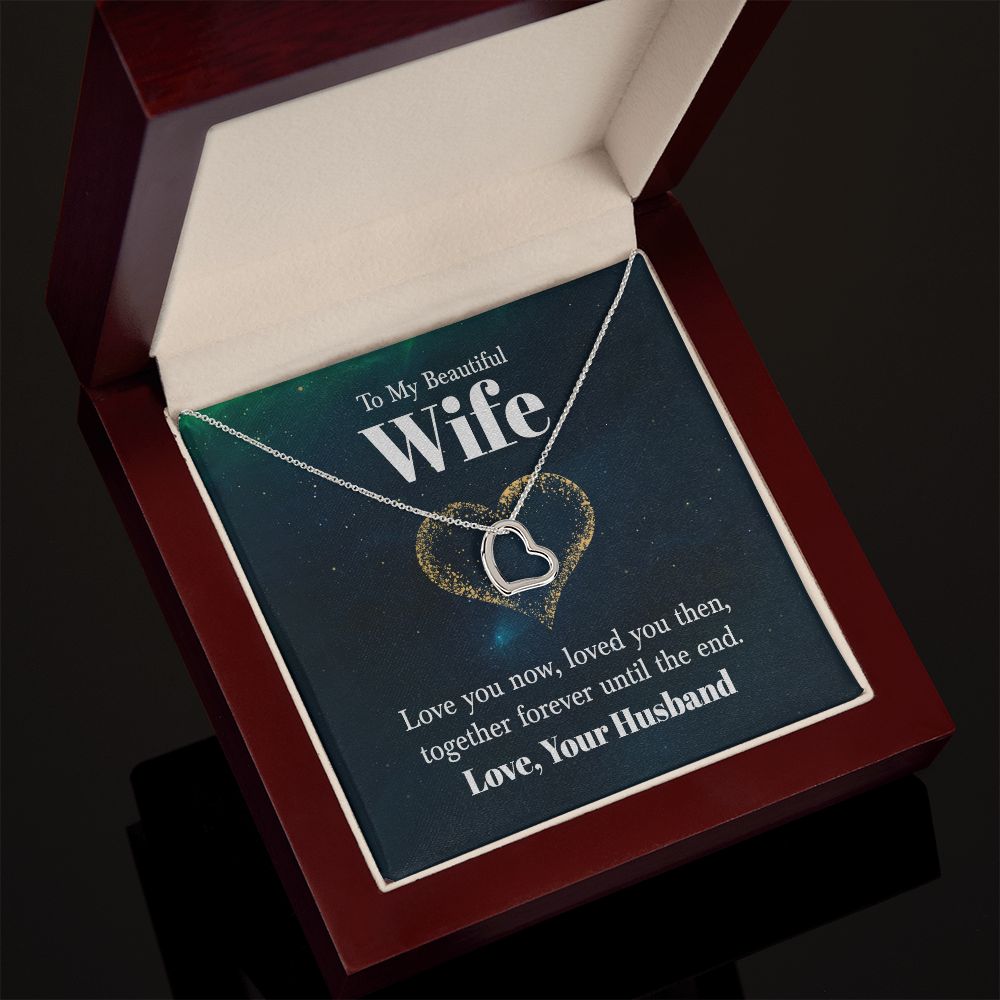 To My Beautiful Wife | Love You Now - Delicate Heart Necklace