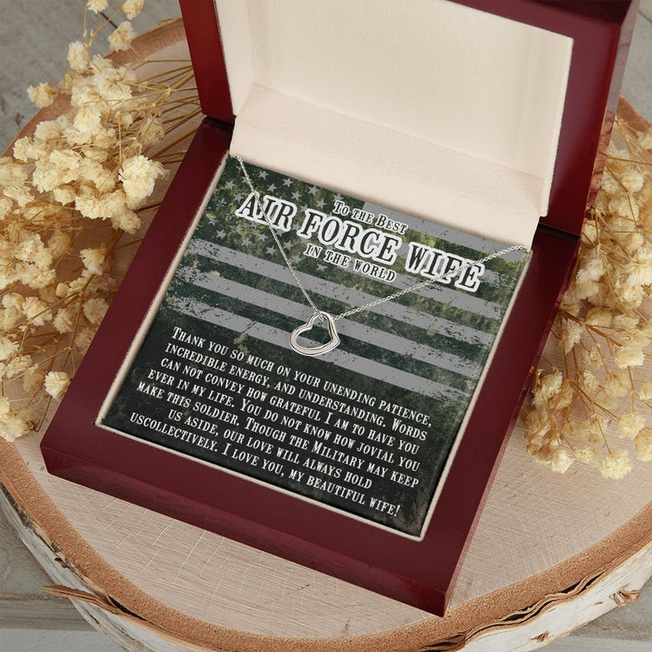 To My Air Force Wife | I am so proud of you and everything you do - Delicate Heart Necklace