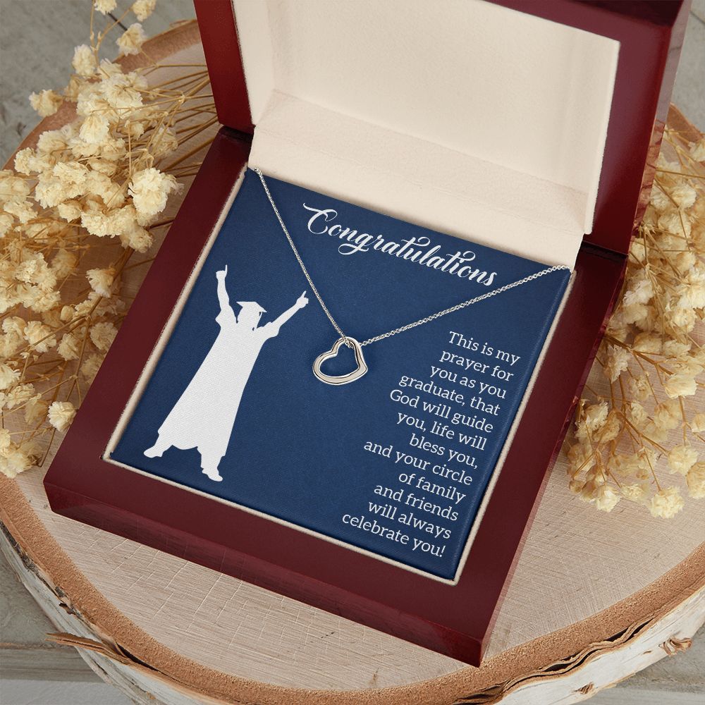 Happy Graduation | This is my Prayer - Delicate Heart Necklace
