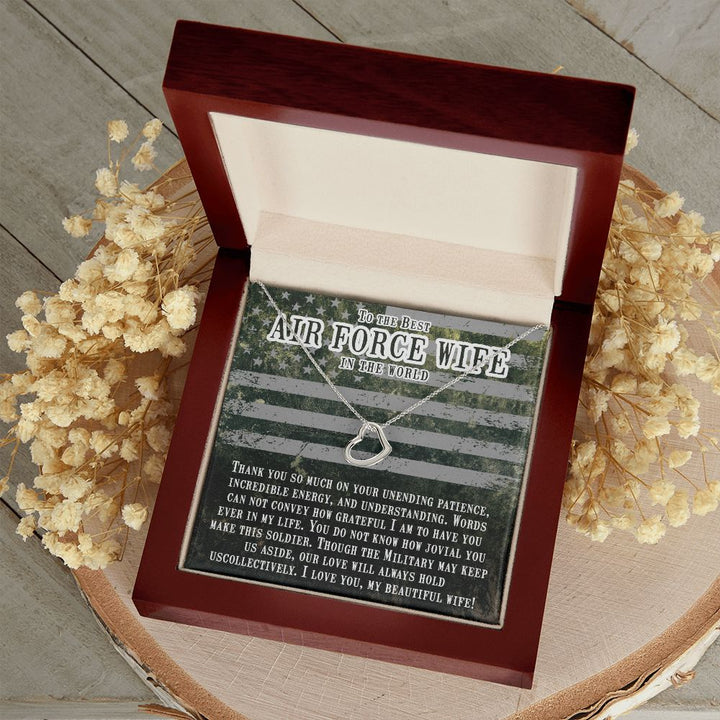 To My Air Force Wife | I am so proud of you and everything you do - Delicate Heart Necklace