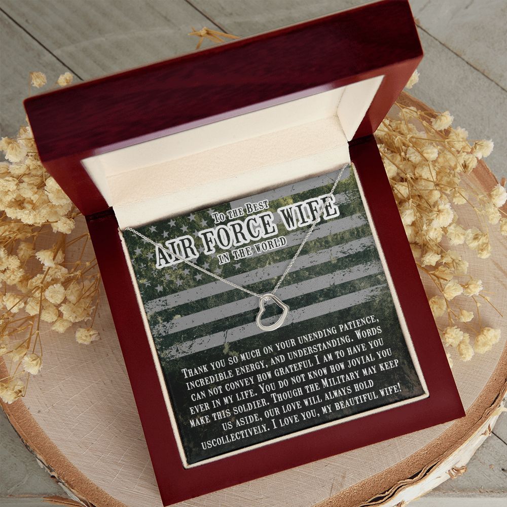 To My Air Force Wife | I am so proud of you and everything you do - Delicate Heart Necklace
