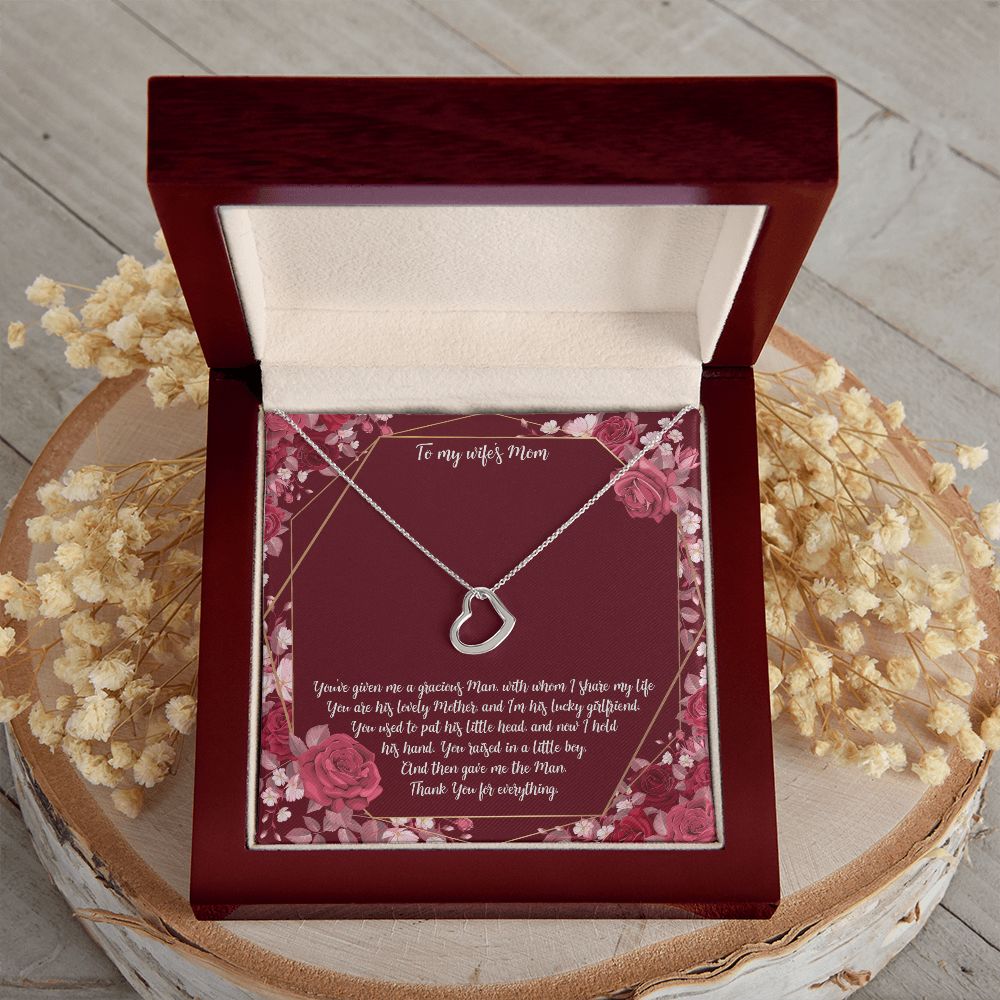 To My Mother-in-Law | Thank you for everything - Delicate Heart Necklace