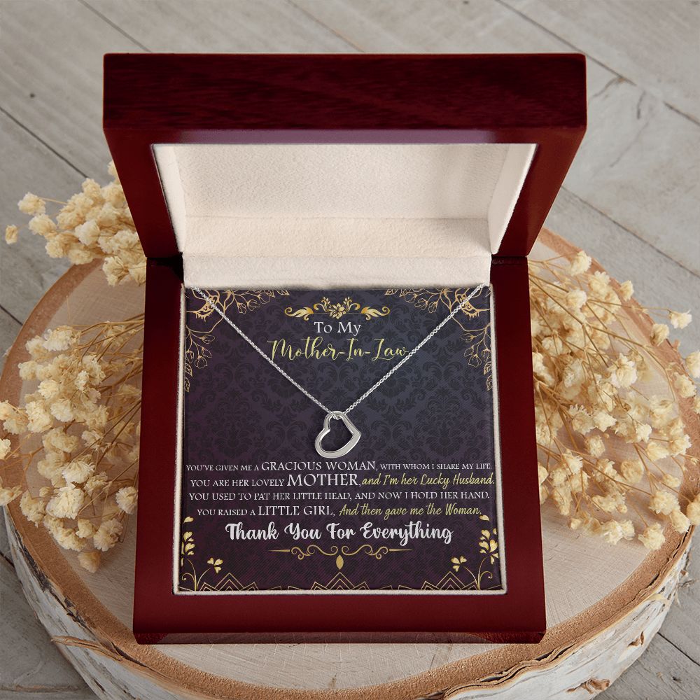 To My Mother-in-Law | For the Most Caring and Loving - Delicate Heart Necklace