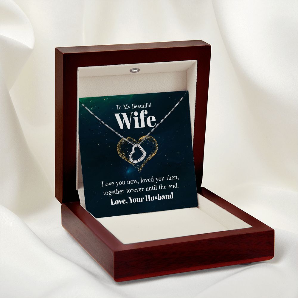 To My Beautiful Wife | Love You Now - Delicate Heart Necklace