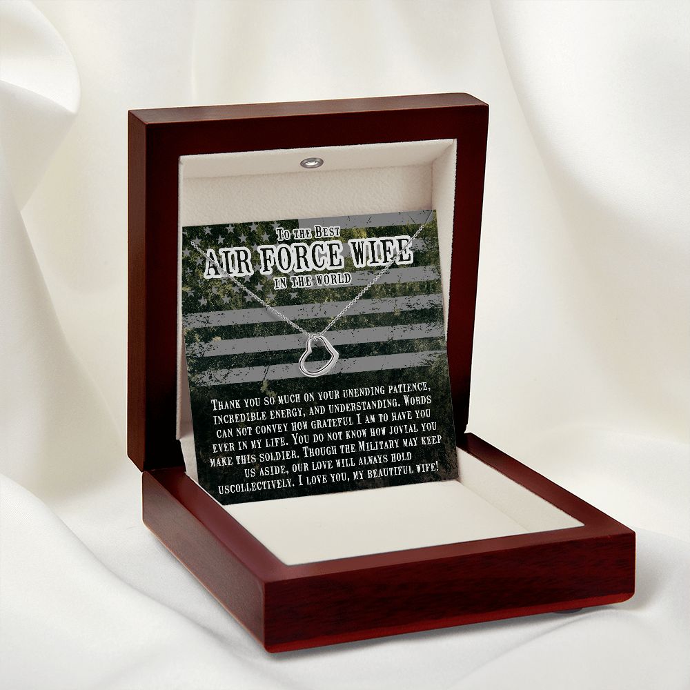 To My Air Force Wife | I am so proud of you and everything you do - Delicate Heart Necklace