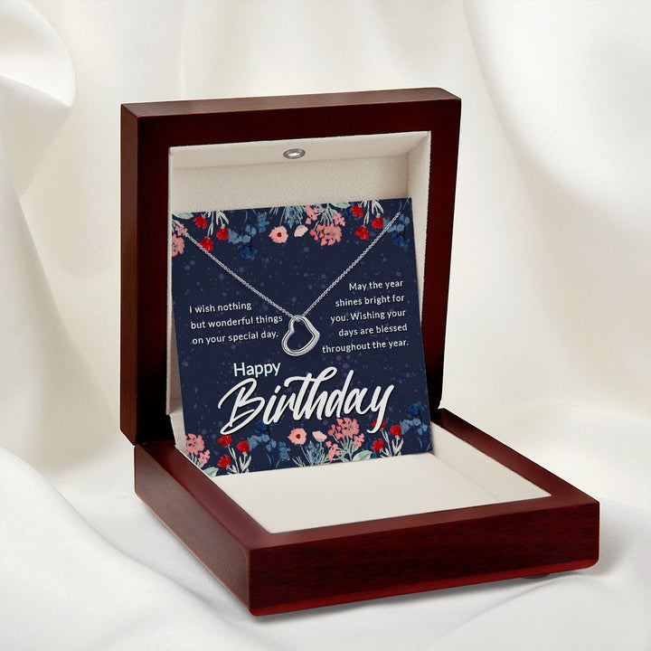 Happy Birthday | May the year shines bright for You - Delicate Heart Necklace