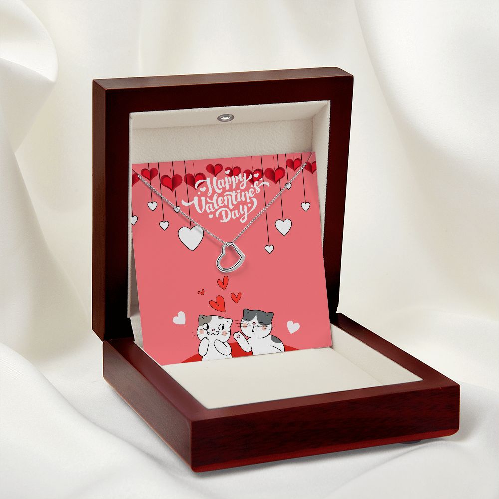 Happy Valentine's Day | I Love You More Than Words Can Say- Delicate Heart Necklace