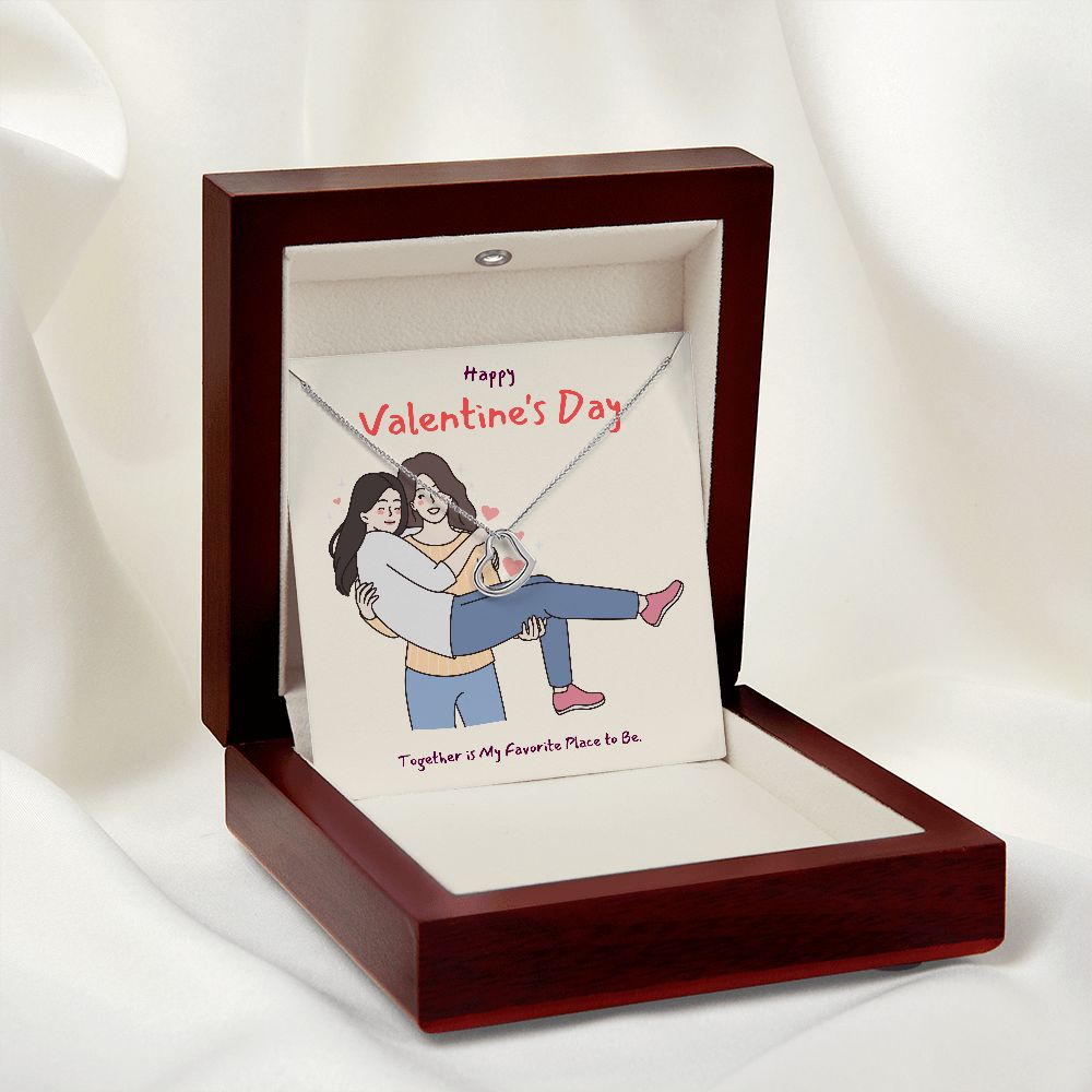 Happy Valentine's | All of Me, Loves All of You LGBTQ for Women - Delicate Heart Necklace