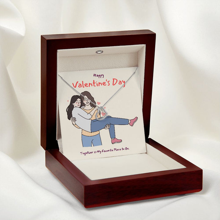 Happy Valentine's | All of Me, Loves All of You LGBTQ for Women - Delicate Heart Necklace