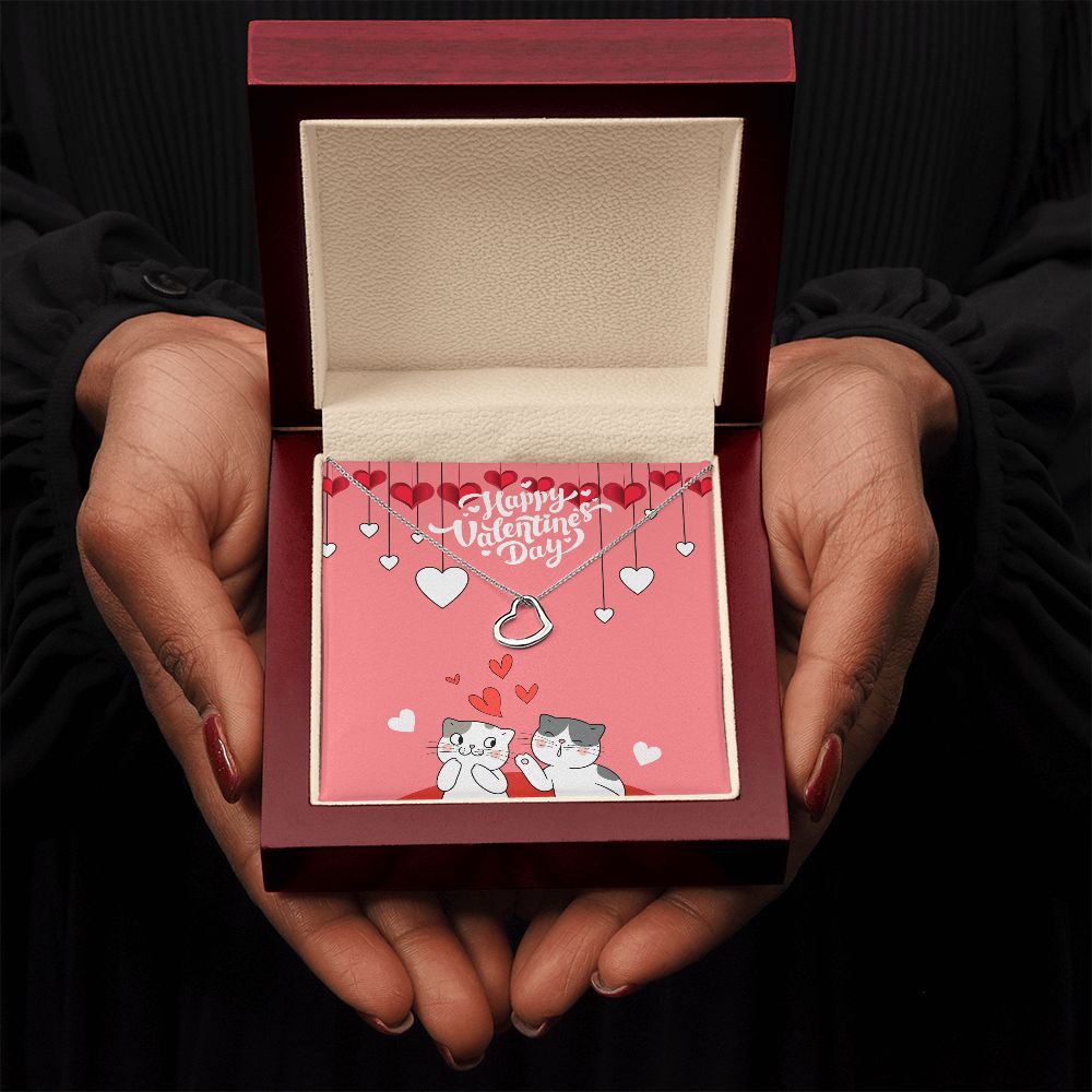 Happy Valentine's Day | I Love You More Than Words Can Say- Delicate Heart Necklace