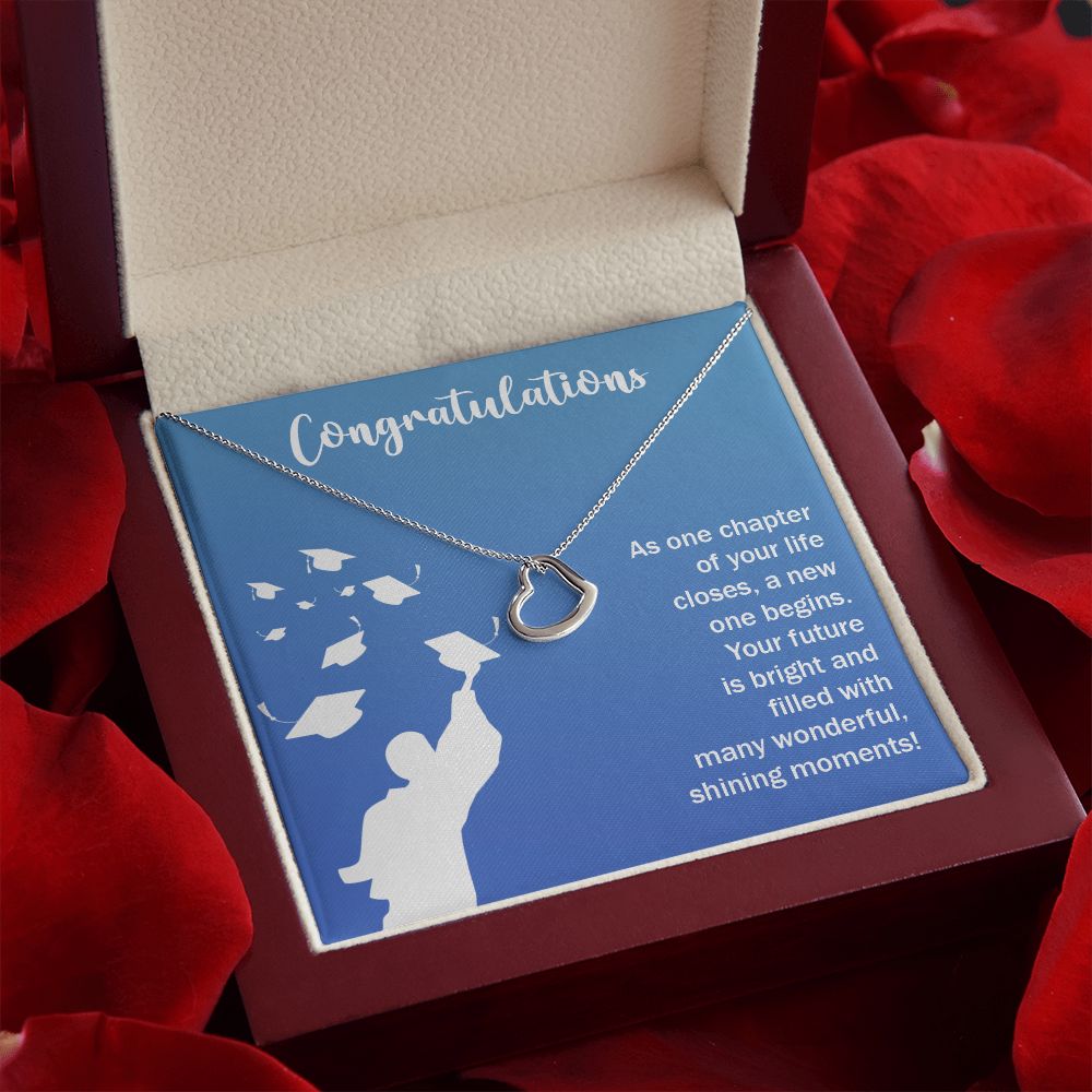 Happy Graduation | Your Journey Has Only Just Begun, Grad! Keep Climbing - Delicate Heart Necklace