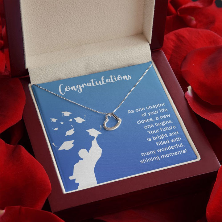 Happy Graduation | Your Journey Has Only Just Begun, Grad! Keep Climbing - Delicate Heart Necklace