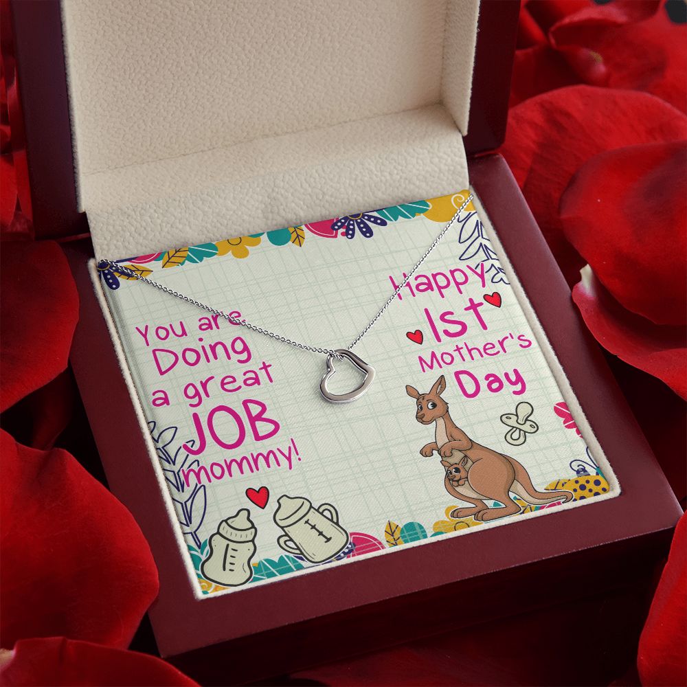 Mother's Day | You are doing a great job Mommy - Delicate Heart Necklace