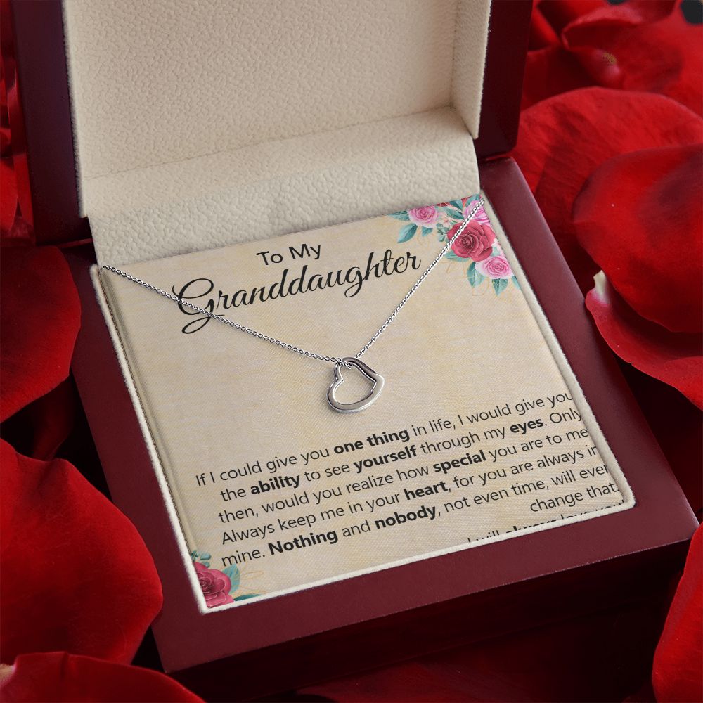 To My Granddaughter | The Unchanging Connection We Share - Delicate Heart Necklace
