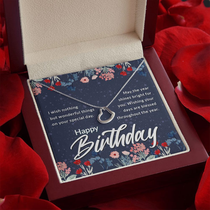 Happy Birthday | May the year shines bright for You - Delicate Heart Necklace