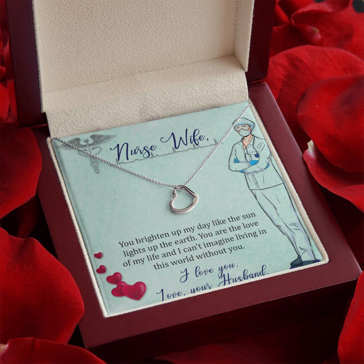 To My Wife | To My Nurse Wife - Delicate Heart Necklace