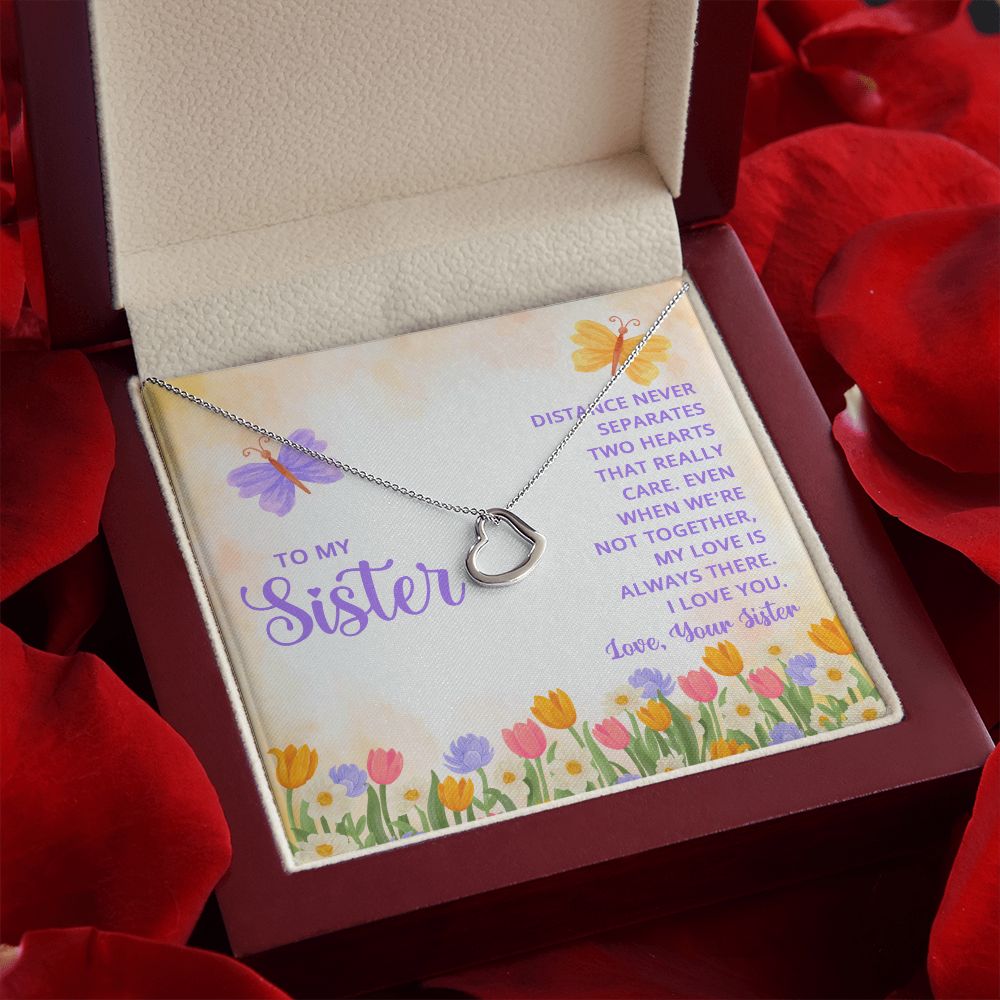 To My Sister | For the one who always sees the best in me - Delicate Heart Necklace