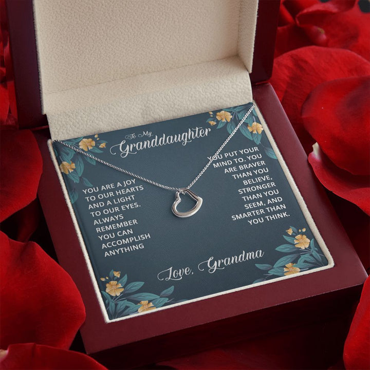 To My Granddaughter | Granddaughters Make the World a Better Place - Delicate Heart Necklace
