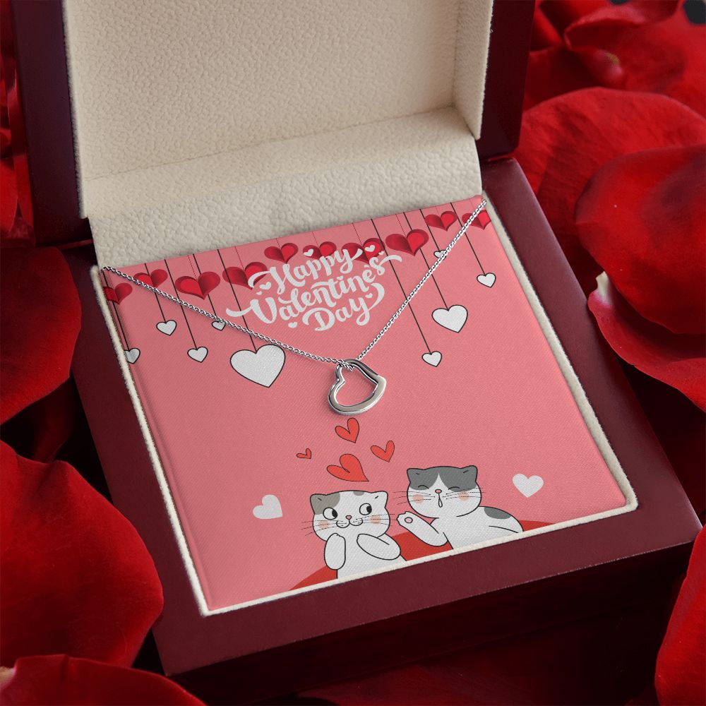 Happy Valentine's Day | I Love You More Than Words Can Say- Delicate Heart Necklace