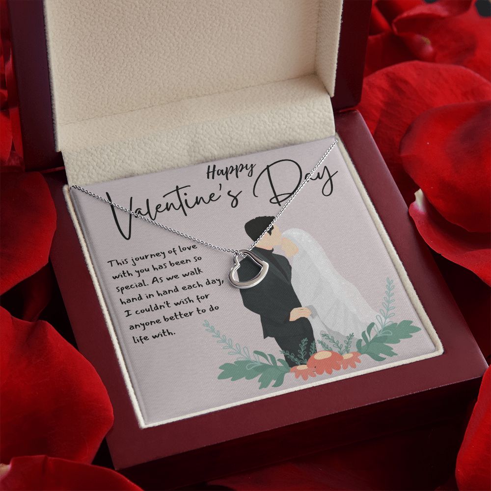 Happy Valentine's Day | Love is a Gift of the Heart - Delicate Heart Necklace