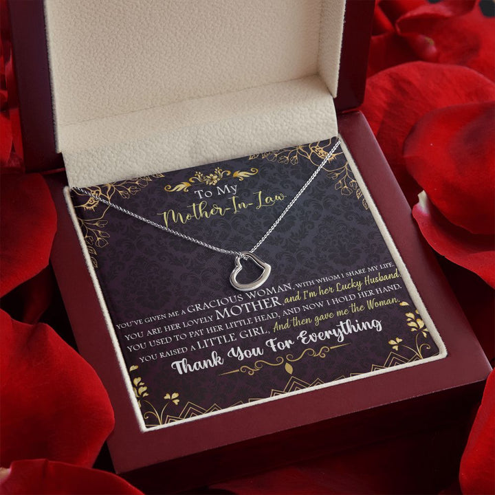 To My Mother-in-Law | For the Most Caring and Loving - Delicate Heart Necklace