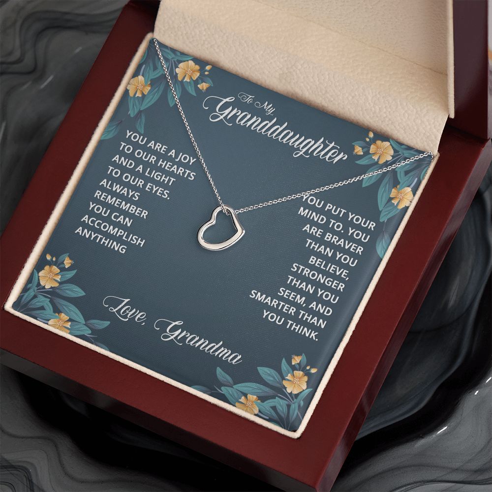 To My Granddaughter | Granddaughters Make the World a Better Place - Delicate Heart Necklace