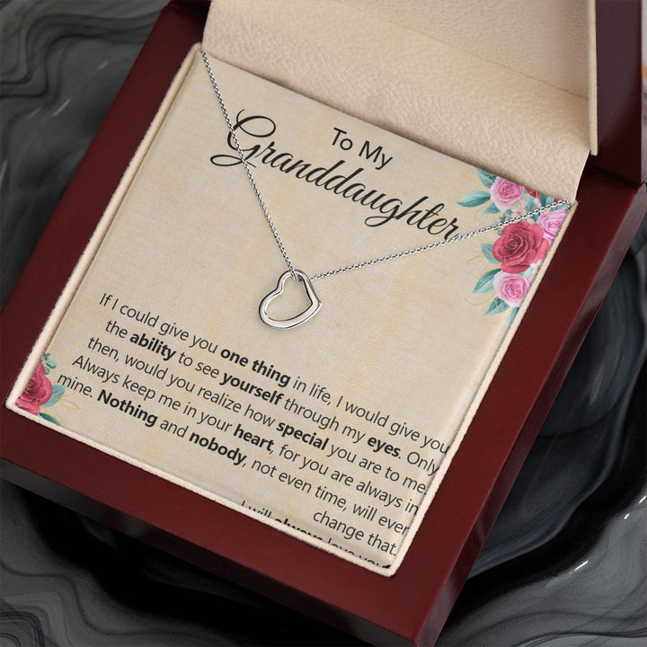 To My Granddaughter | The Unchanging Connection We Share - Delicate Heart Necklace