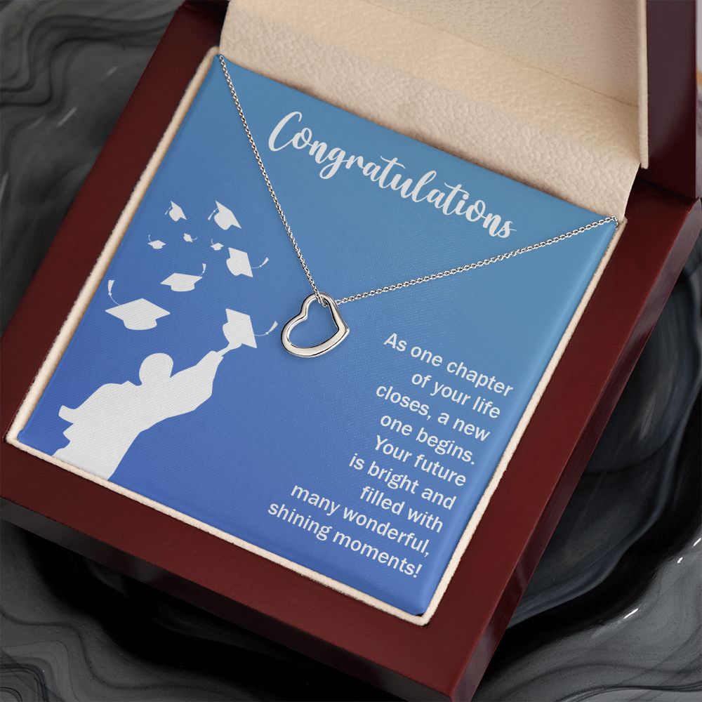 Happy Graduation | Your Journey Has Only Just Begun, Grad! Keep Climbing - Delicate Heart Necklace