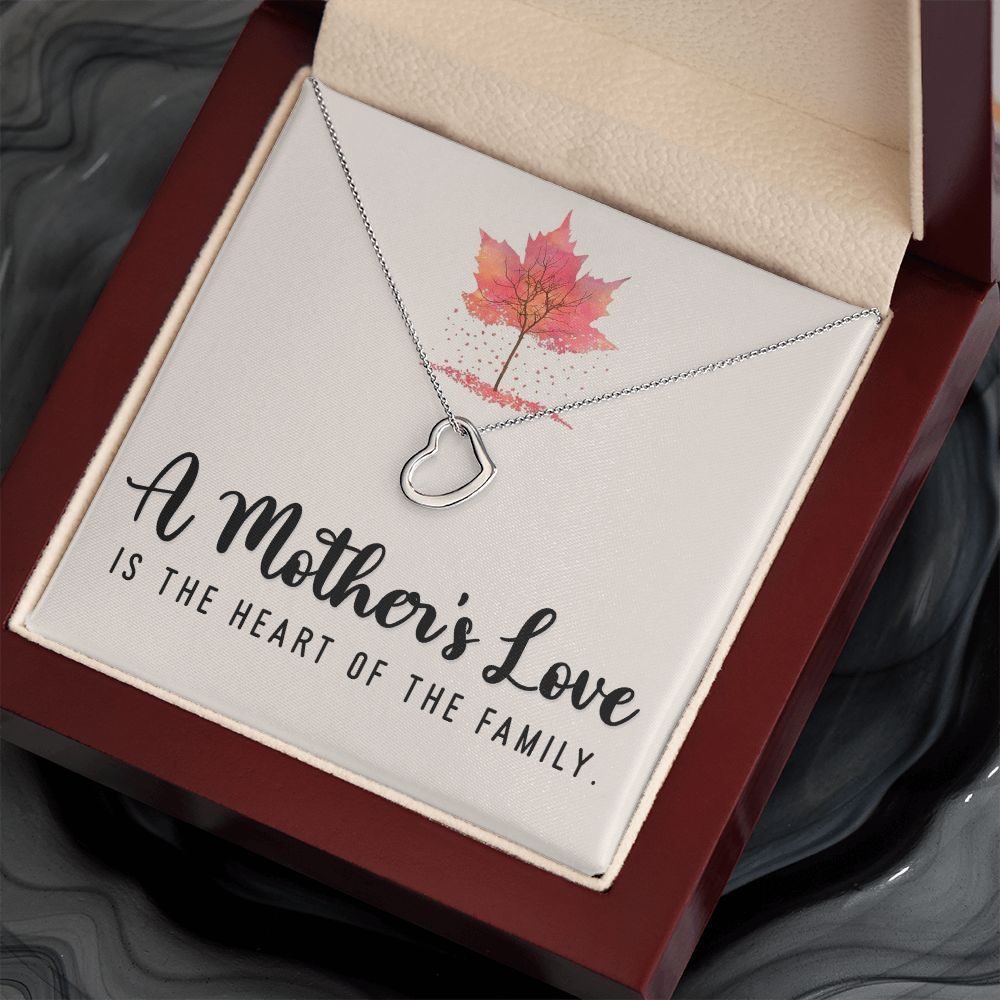 To My Mother | A Mother's Love - Delicate Heart Necklace