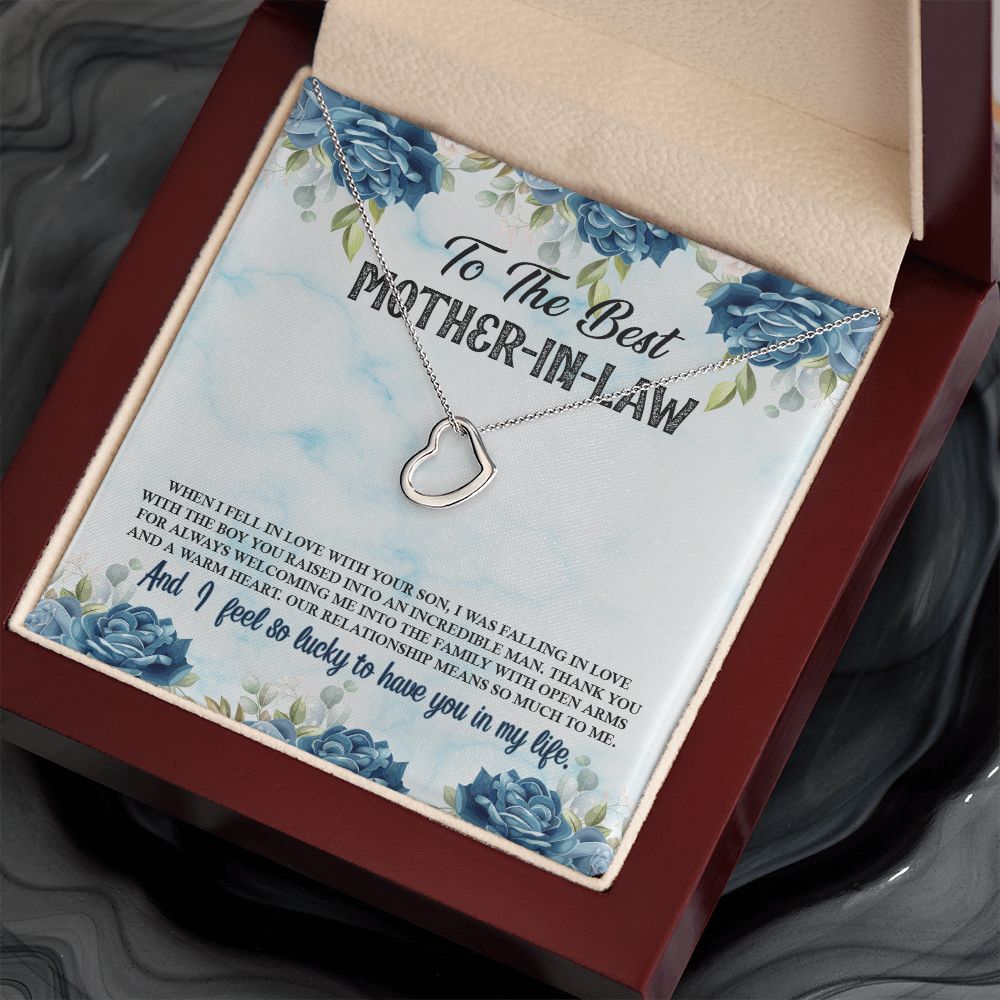To My Mother-In-Law | Your Love is a Gift to Us All - Delicate Heart Necklace
