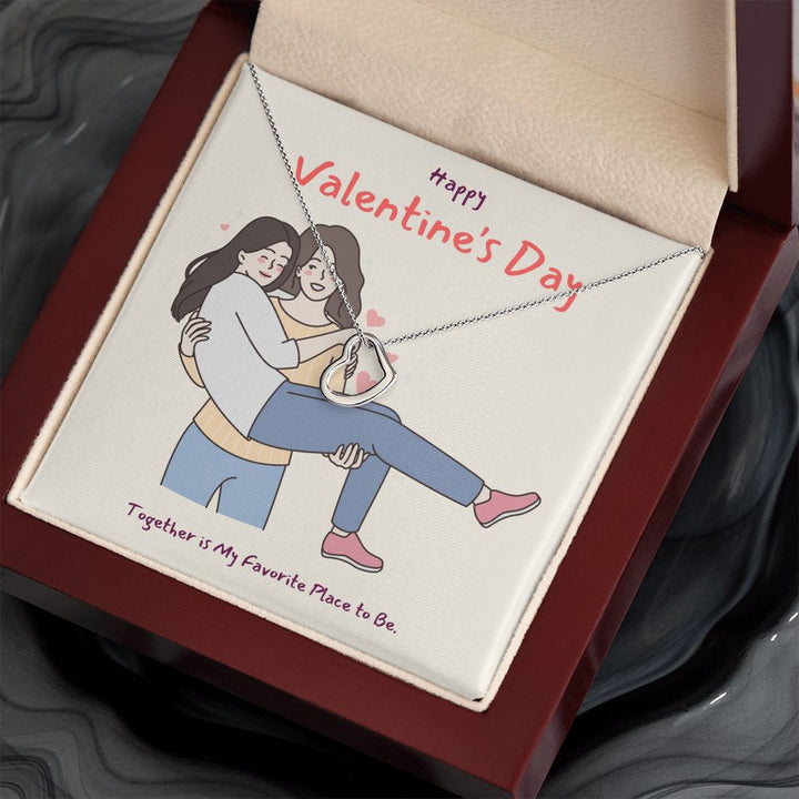 Happy Valentine's | All of Me, Loves All of You LGBTQ for Women - Delicate Heart Necklace