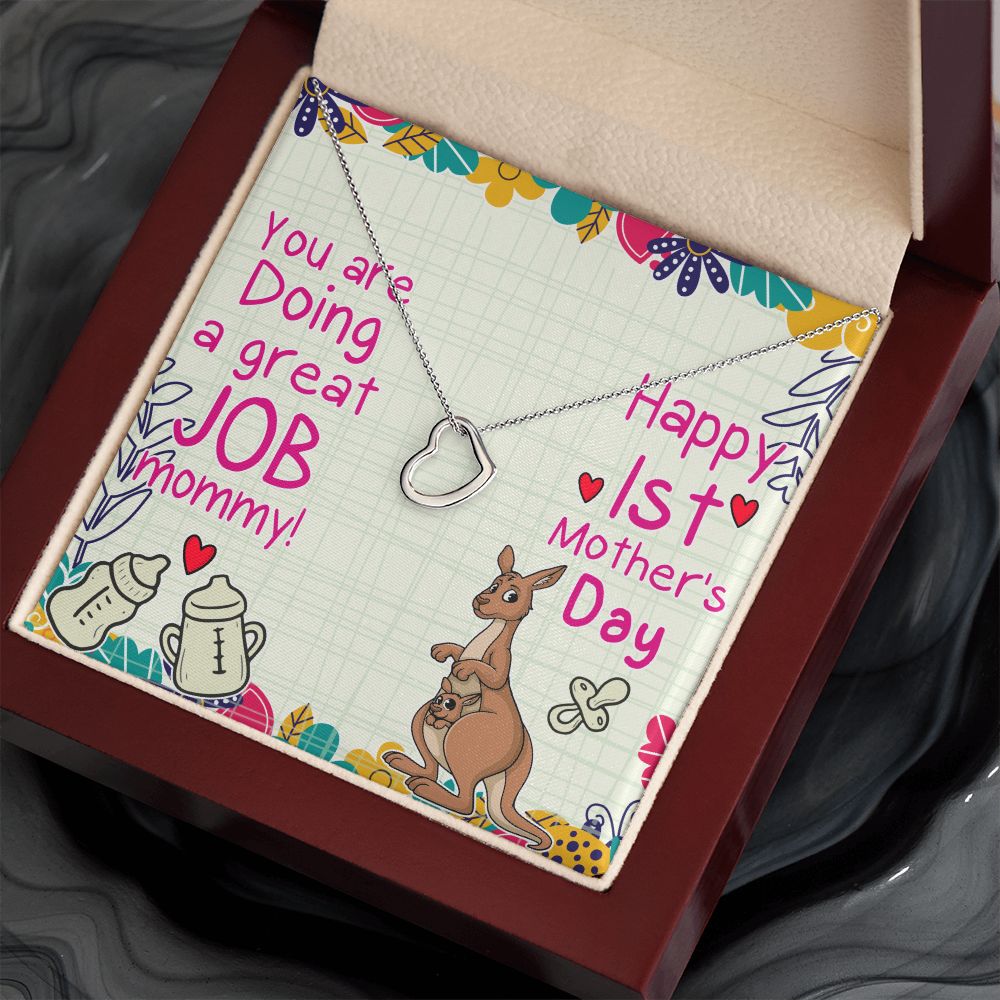 Mother's Day | You are doing a great job Mommy - Delicate Heart Necklace