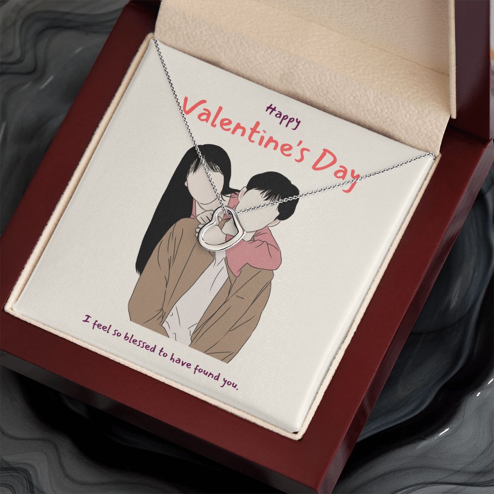 Happy Valentine's Day | I'll Love You Always - Delicate Heart Necklace