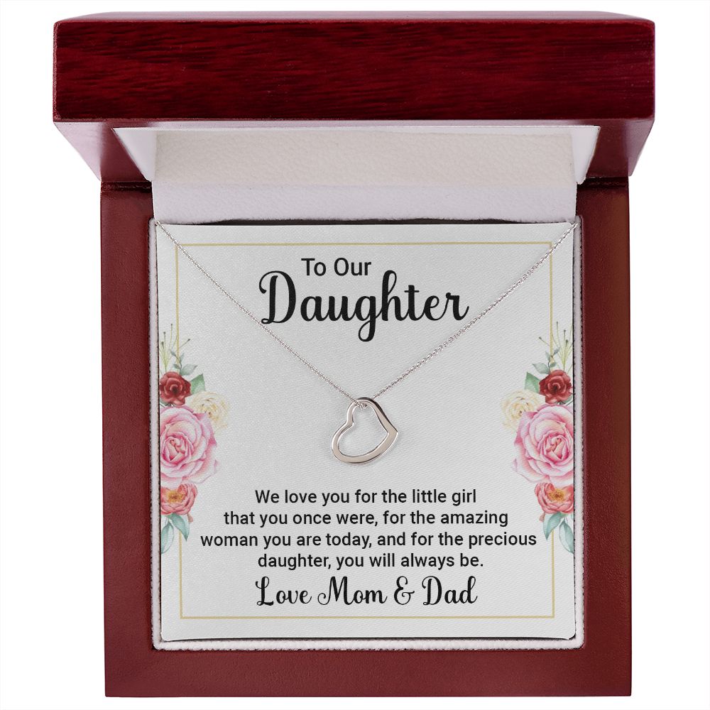 To Our Daughter | We Love You - Delicate Heart Necklace