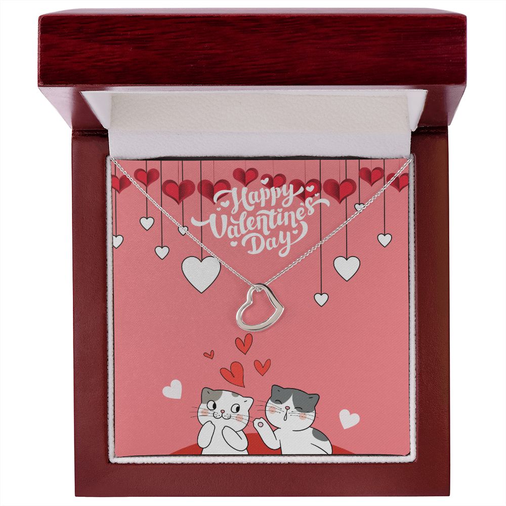 Happy Valentine's Day | I Love You More Than Words Can Say- Delicate Heart Necklace