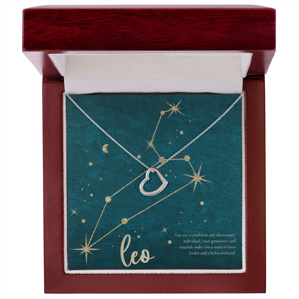 Leo | You are a confident and charismatic individual, your generosity and warmth make you a natural-born leader and a beloved friend. - Delicate Heart Necklace