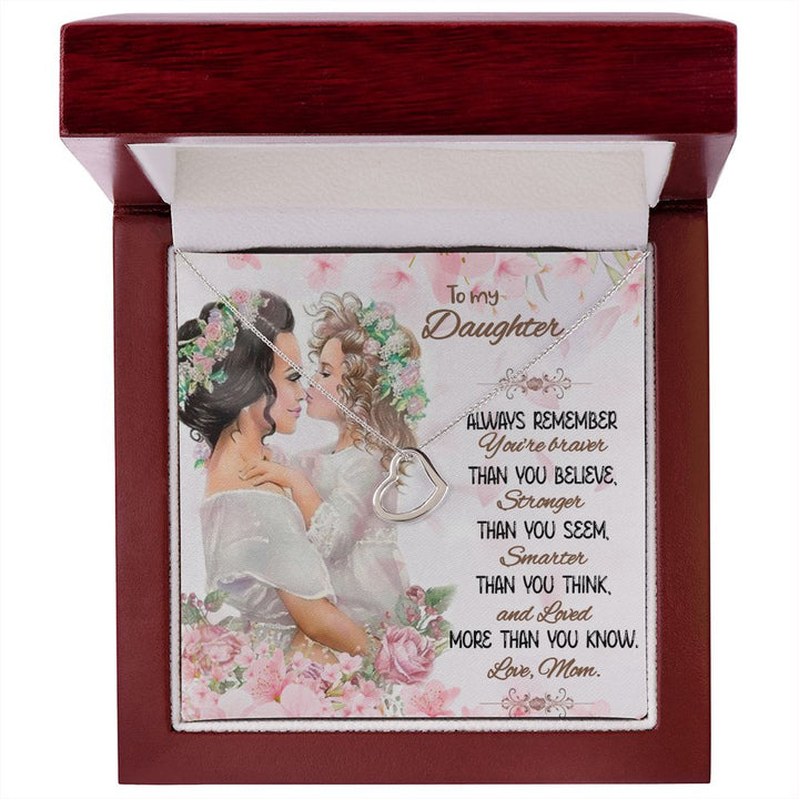 To My Daughter | Love That Surpasses Understanding - Delicate Heart Necklace