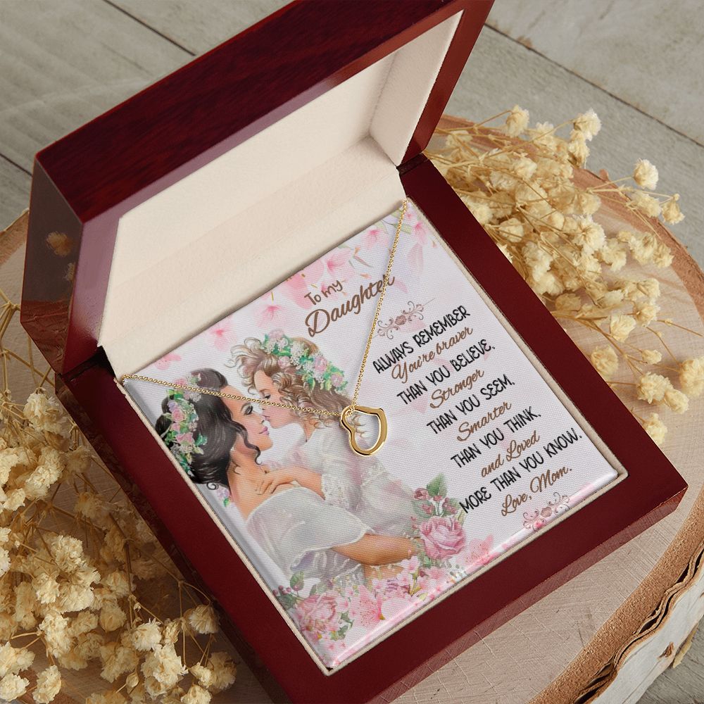 To My Daughter | Love That Surpasses Understanding - Delicate Heart Necklace