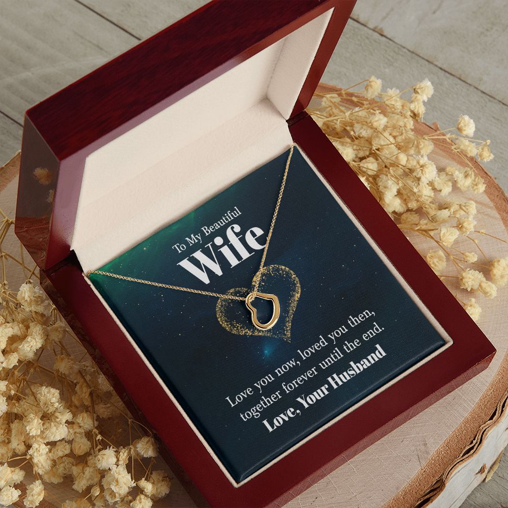 To My Beautiful Wife | Love You Now - Delicate Heart Necklace