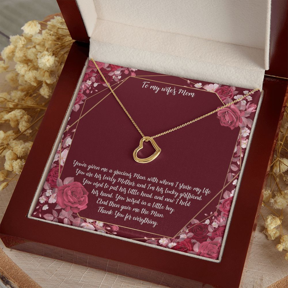 To My Mother-in-Law | Thank you for everything - Delicate Heart Necklace