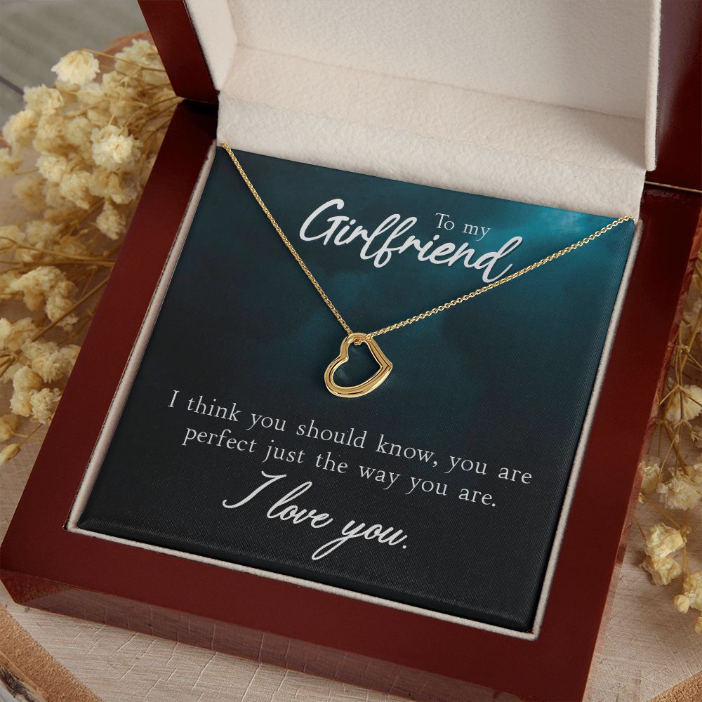 To My Girlfriend | I Think You Should Know - Delicate Heart Necklace