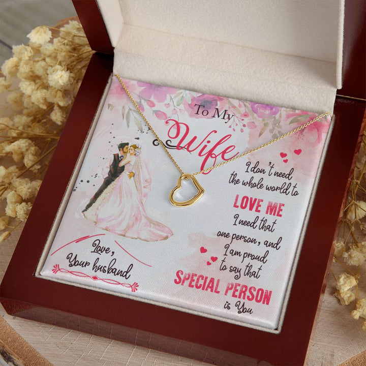 To My Wife | I am proud to say that special person is YOU - Delicate Heart Necklace