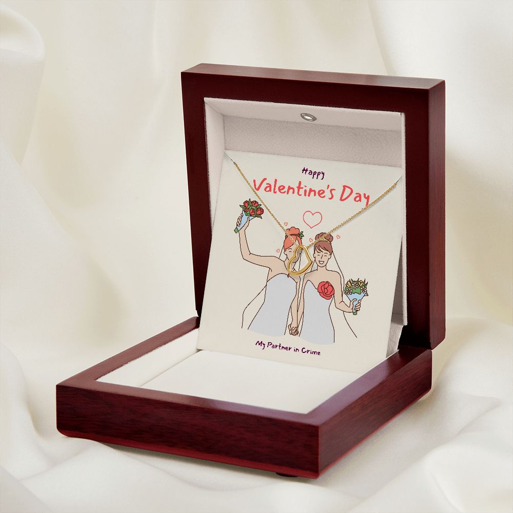 Happy Valentine's | Soulmates for Life LGBTQ for Women - Delicate Heart Necklace