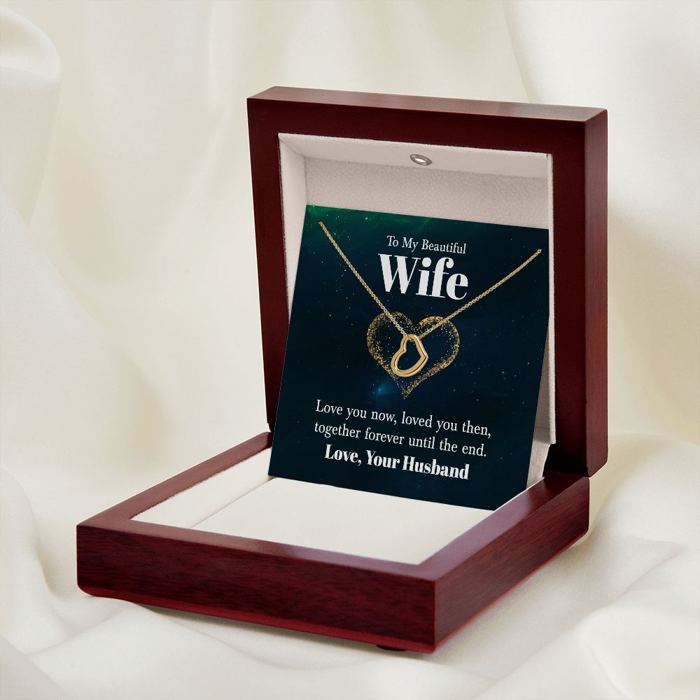 To My Beautiful Wife | Love You Now - Delicate Heart Necklace