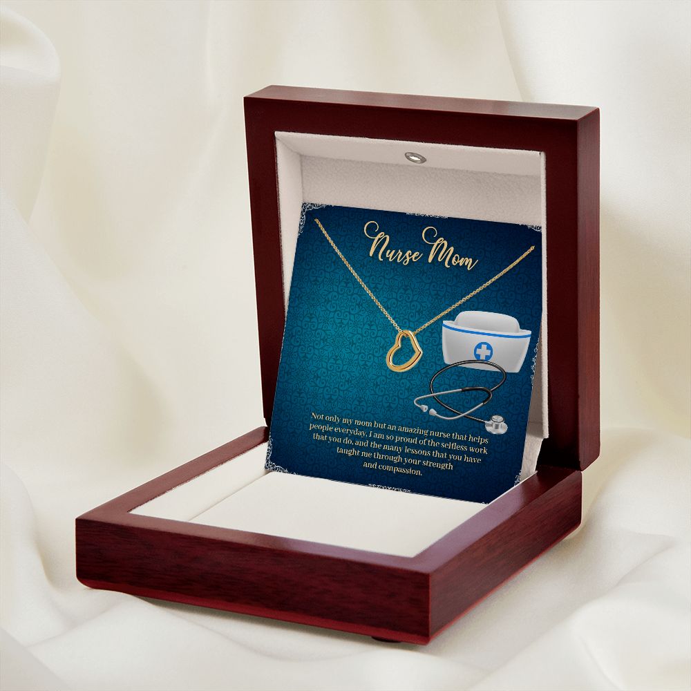 To My Mom | My Nurse Mom - Delicate Heart Necklace