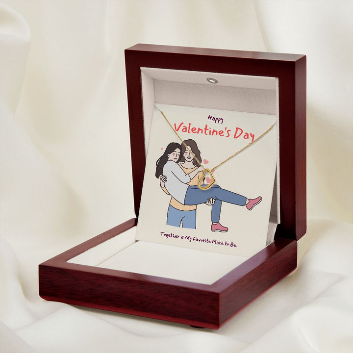 Happy Valentine's | All of Me, Loves All of You LGBTQ for Women - Delicate Heart Necklace