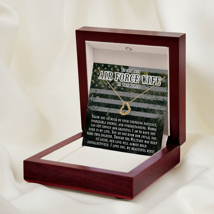 To My Air Force Wife | I am so proud of you and everything you do - Delicate Heart Necklace