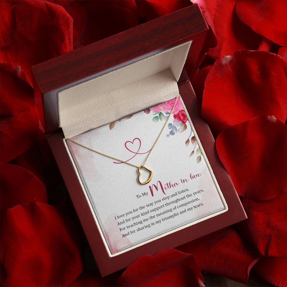 To My Mother-in-Law | Thank You for Your Love and Guidance - Delicate Heart Necklace